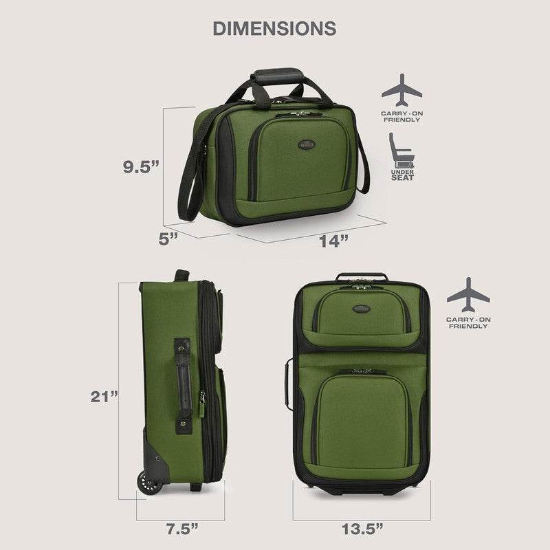 Rio Softside Expandable Carry On Rolling Luggage, Green, 2 Wheel Set6