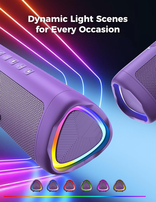 20W Wireless Bluetooth Speaker Waterproof TWS Outdoor Party Speaker Purple2