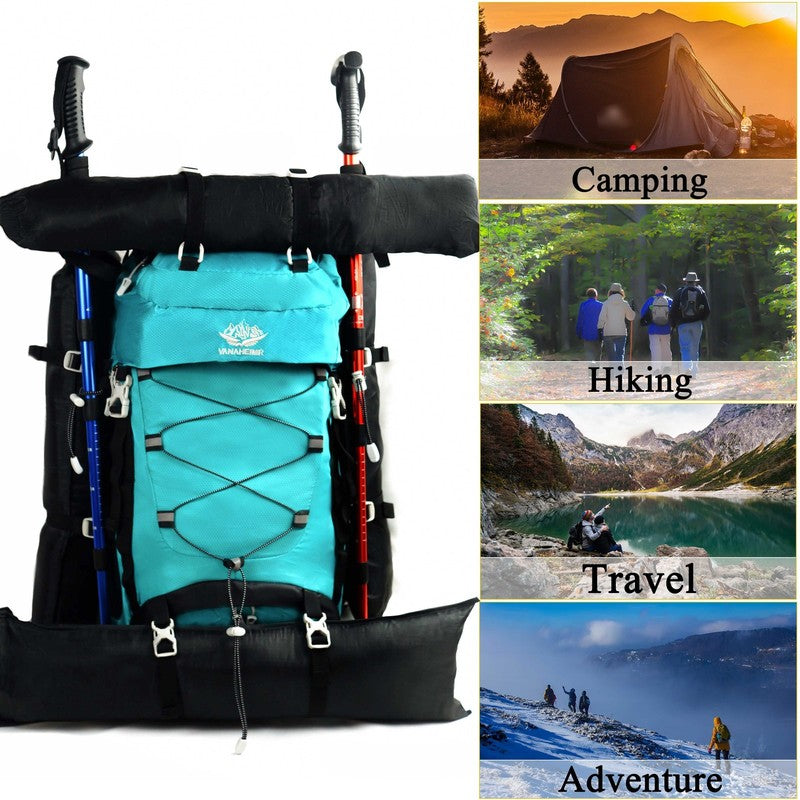 60L Travel Hiking Camping Backpack with Rain Cover, Backpack Water Resistant,Cli5