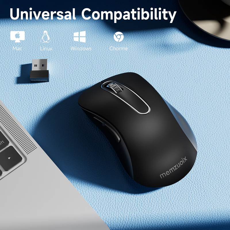 2.4GHz Wireless Mouse 1200 DPI 5 Button USB Receiver for PC Laptop Black3
