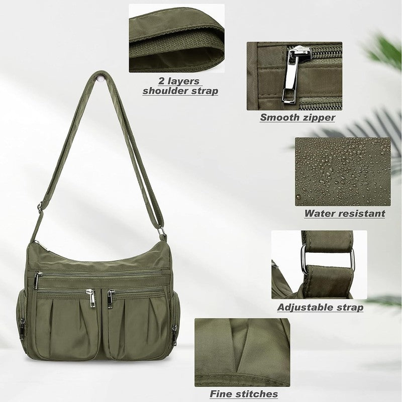 Women Crossbody Bag Waterproof Nylon Lightweight Shoulder Travel Purse Handbag5