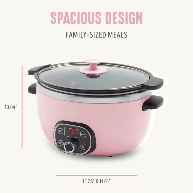 6QT Slow Cooker, Non-Toxic Pfas-Free Ceramic Nonstick Removable Interior Bowl, P1
