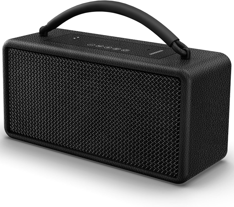 Portable Bluetooth Speaker 80W, 20H Playtime, Bass, AUX, USB, TWS, Vintage Black10