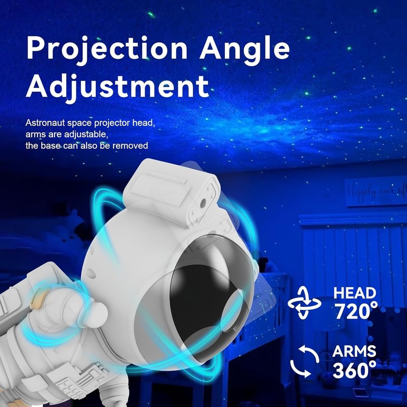 Galaxy Star Projector Night Light Astronaut LED Lamp w/ Timer Remote Kids Room2