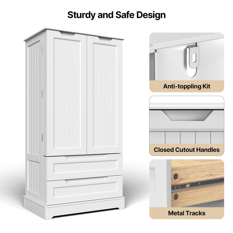 47" Kitchen Pantry Cabinet – 2 Drawers, 2 Shelves & 6 Side Shelves, Magnetic Clo5