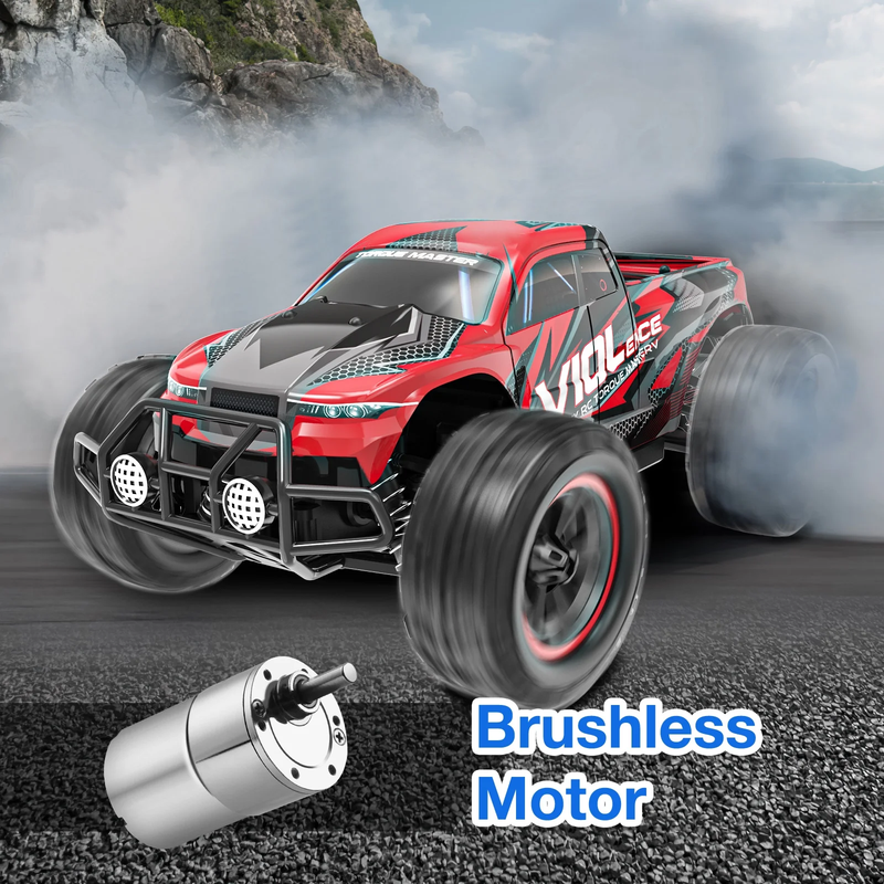 RC 1:16 Remote Control Truck 30MPH 4WD Off Road w/ 2 Batteries LED Lights4