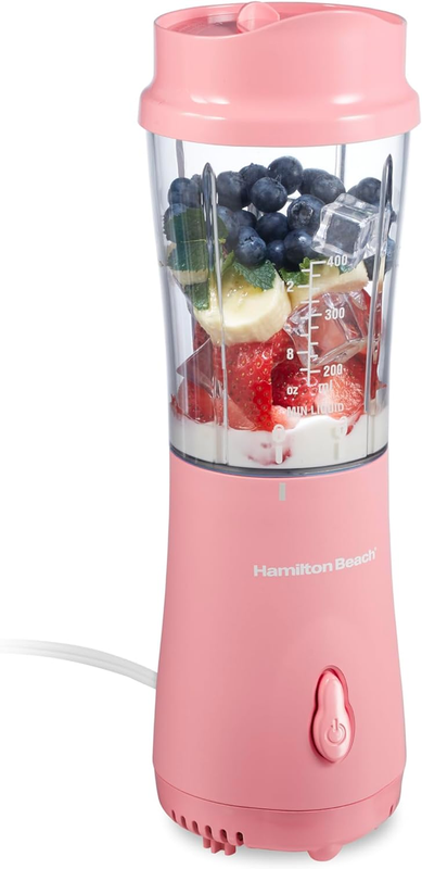 Portable Blender 14Oz BPA Free Cup & Lid, Stainless Steel Blades, Coral 511717