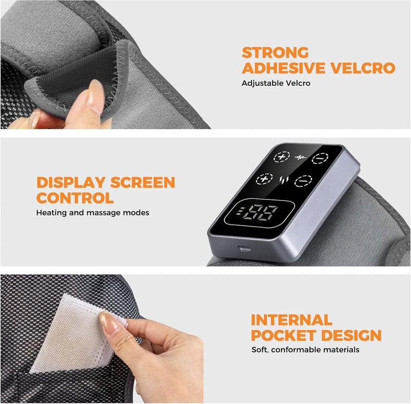 Cordless Knee Massager w/ Heat Electric Brace 5 Levels 3 Modes Pain Relief4