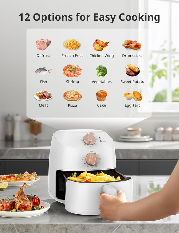 2.1QT Compact Air Fryer 12 Presets Adjustable Temp 180–400°F Nonstick2