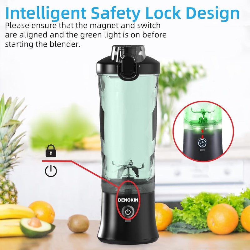 Portable Blender 20Oz Cordless Personal Blender w/ 6 Blades for Shakes & Travel4