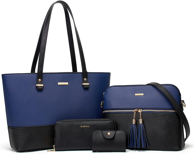 Women Fashion Synthetic Leather Handbag Set 4PCS Tote Shoulder Satchel Purse6