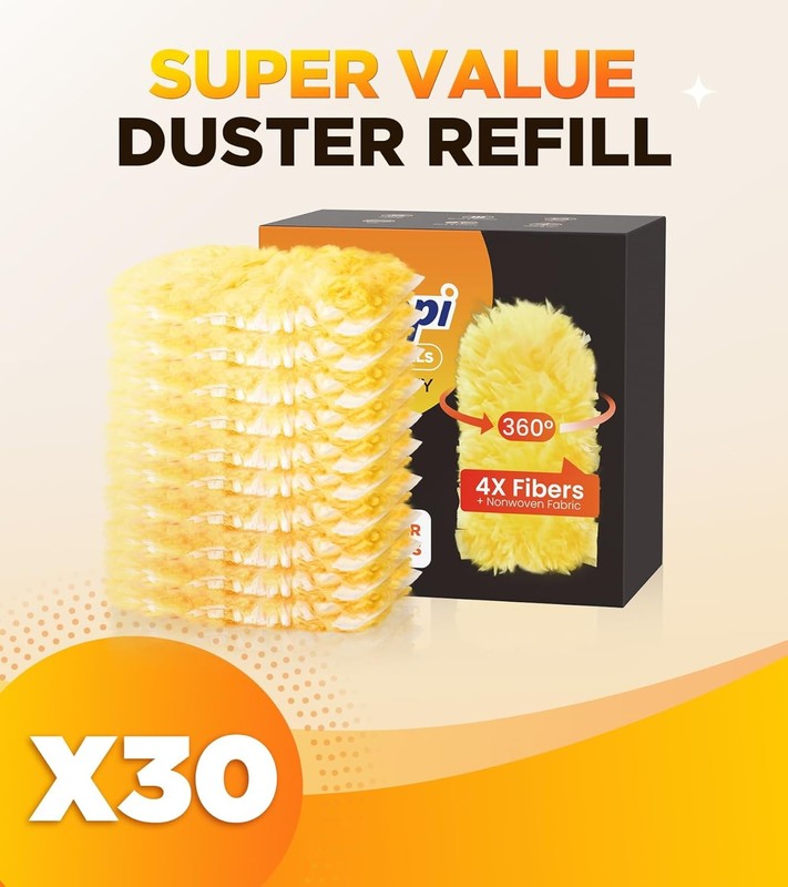 30 Heavy Duty Duster Refills, 360° Microfiber, Unscented, 30 Count5