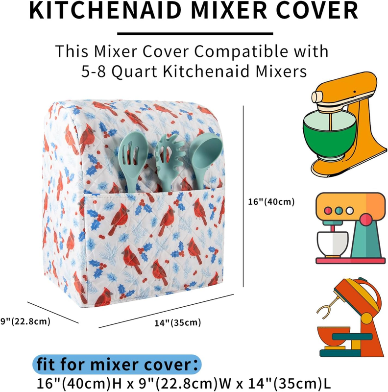 Cardinal Stand Mixer Cover Fits KitchenAid 5 8 Qt Kitchen Decor1