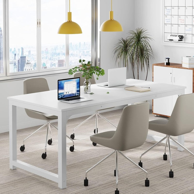 63x31.5'' Modern Computer Desk Large Executive Office Writing Desk White5