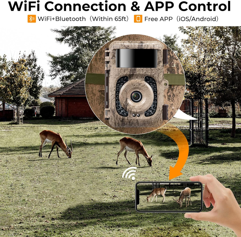 4K 48MP WiFi Trail Camera No-Glow Night Vision 0.2S Trigger 120° Cam1