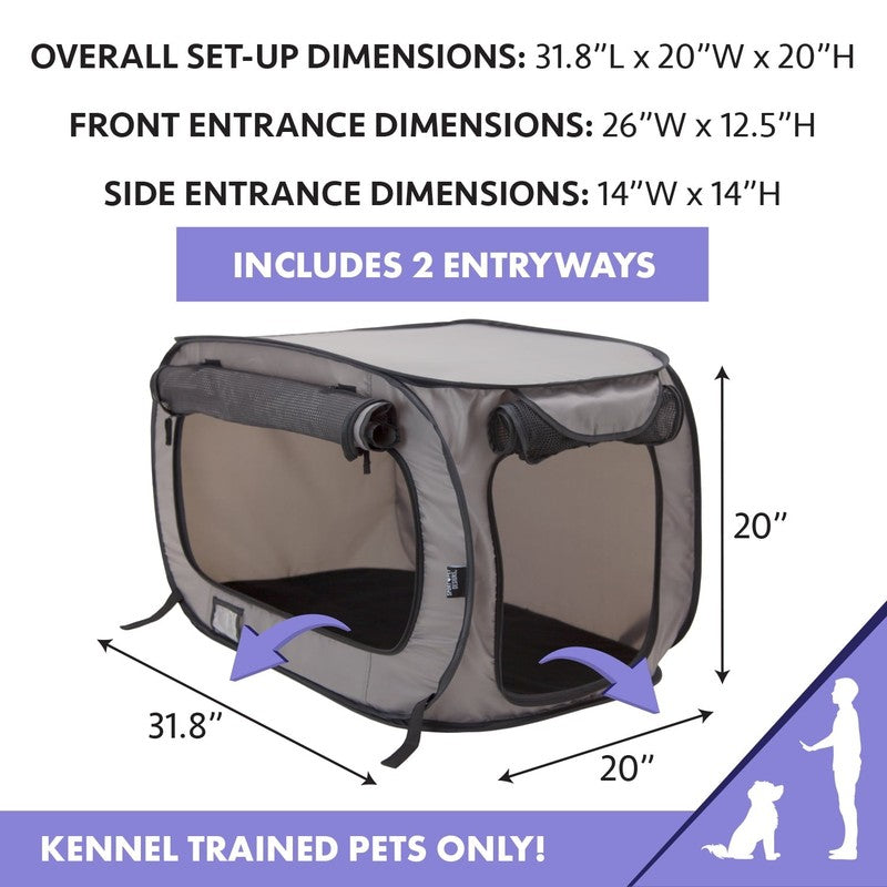 Medium Soft-Sided Pop-Open Cat & Dog Travel Kennel, Gray7