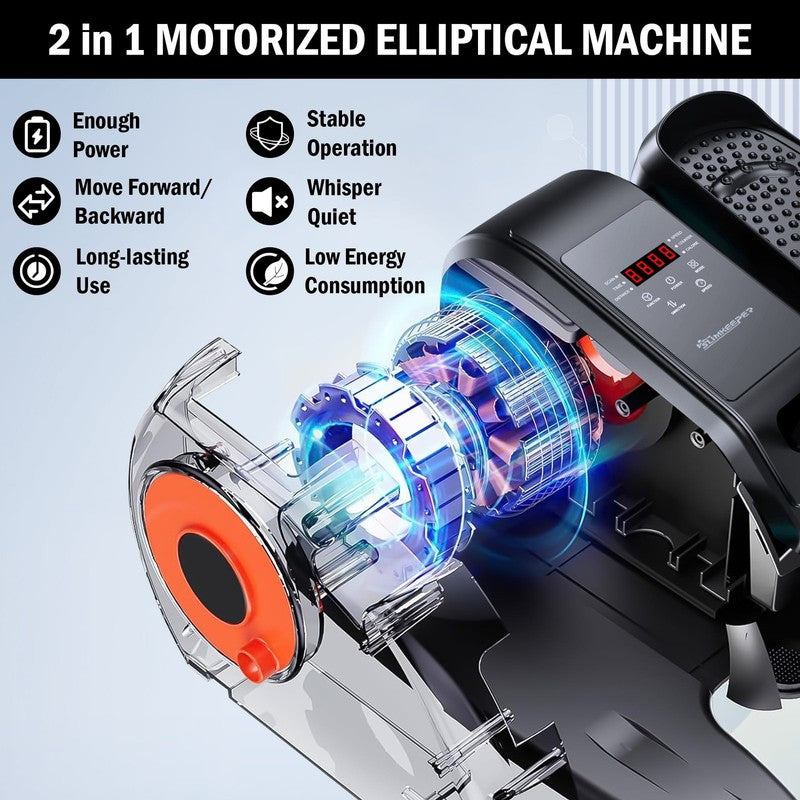 Compact Under Desk Elliptical with Remote, 12 Speeds, Auto & Manual Modes7
