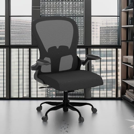 Ergonomic Mesh Office Chair Adjustable Height Flip Up Arms Lumbar Swivel5