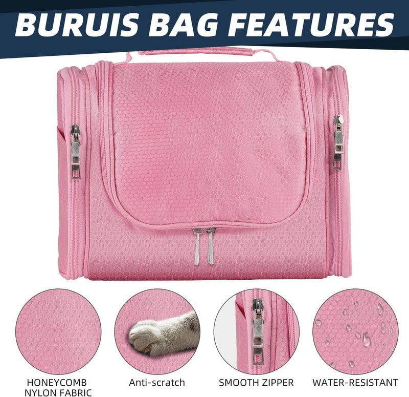 Large Hanging Toiletry Bag Travel Dopp Kit Water-Resistant Men & Women Pink4