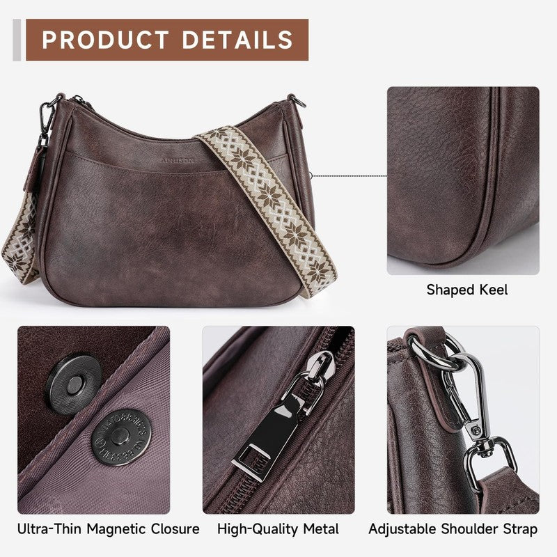 Trendy Leather Crossbody Purse with Adjustable Strap, Women'S Shoulder Handbag3