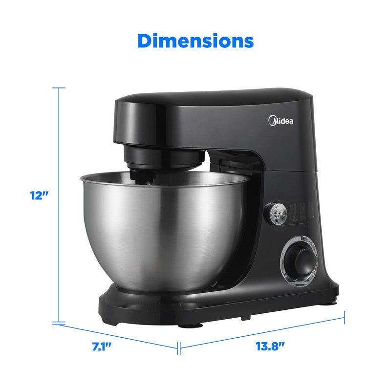 5 Quart Black Cake Mixer with Stand, 300W Multifunction Electric Food Mixer with8