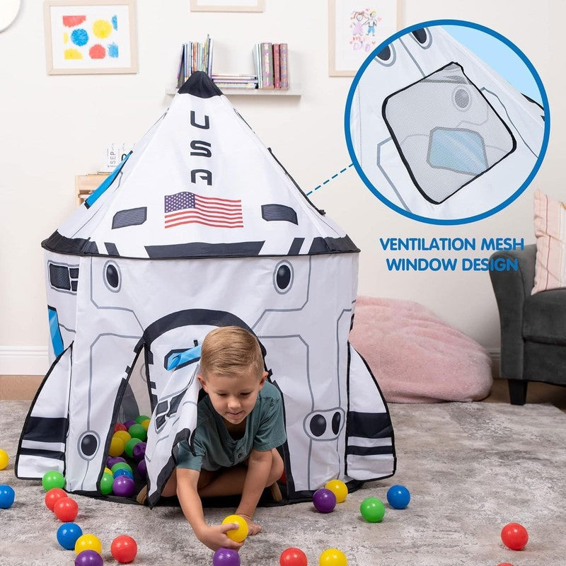 Rocket Ship Kids Pop Up Play Tent, Indoor/Outdoor Spaceship Playhouse1