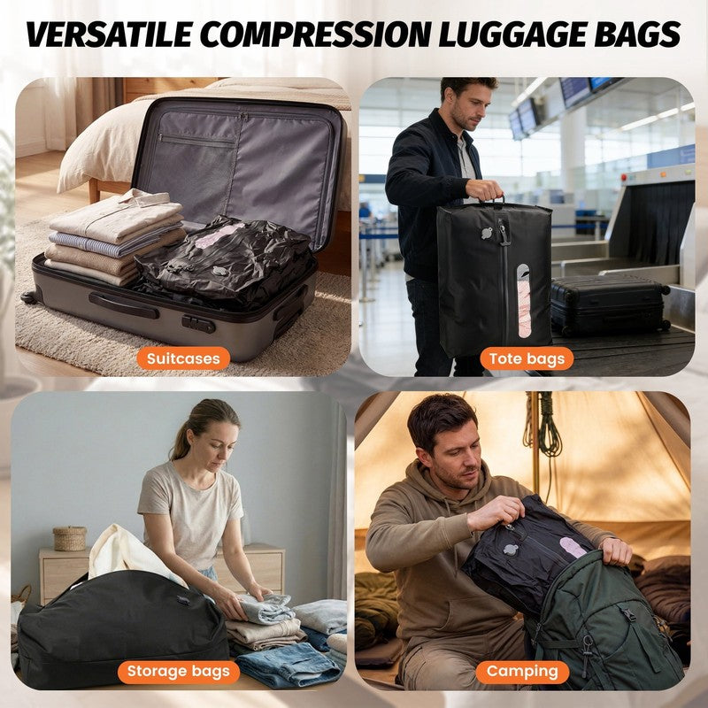 Lafati 2-Pack Vacuum Storage Bags for Travel with USB Pump, 29L Each, IP67 Water2