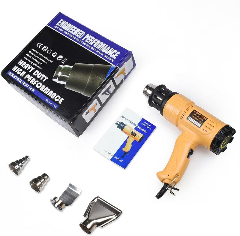 Heat Gun 1800W Variable Temp 122-1202F Hot Air Kit 4 Nozzles Overheat Heavy Duty6