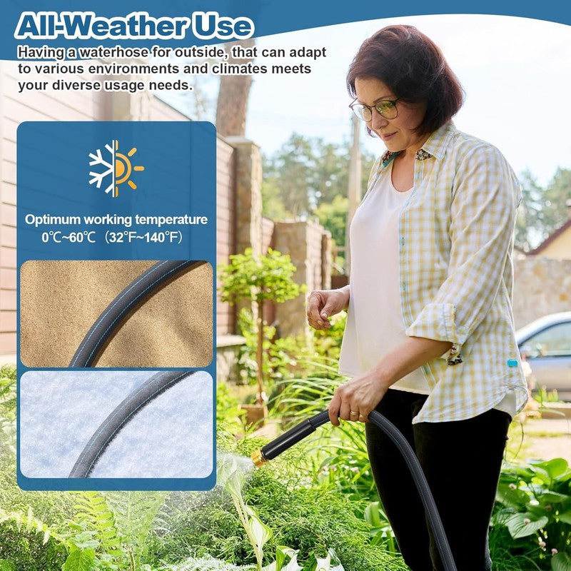 Garden Hose 50Ft Lightweight, Non-Expanding, Leak-Proof Metal Connector, No-Knot8