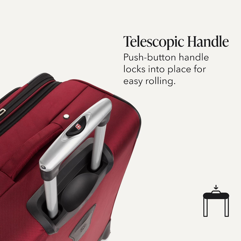Sion Large Checked Softside Expandable Spinner Travel Suitcase Burgundy6