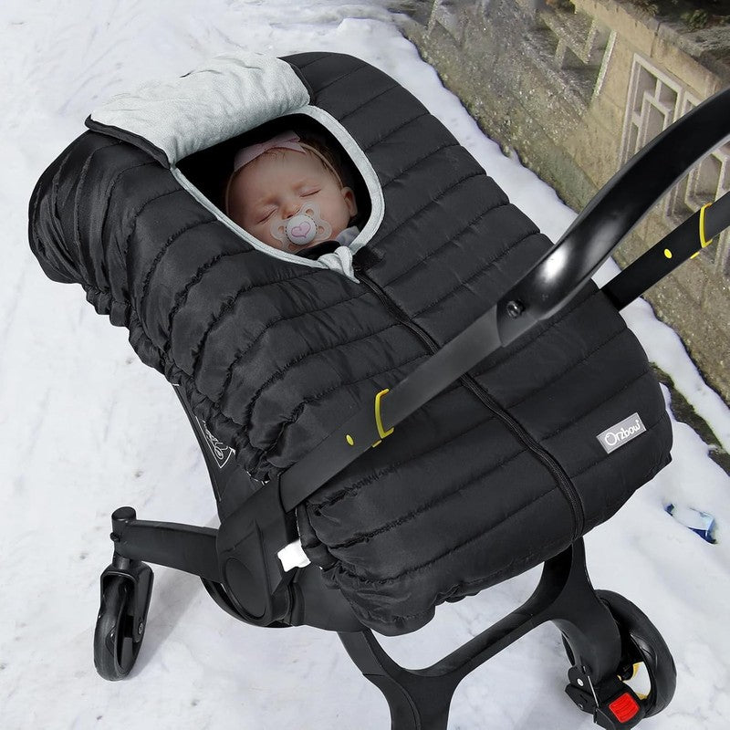 Winter Baby Car Seat Cover, Plush Lined, Waterproof, Universal Fit, Black5