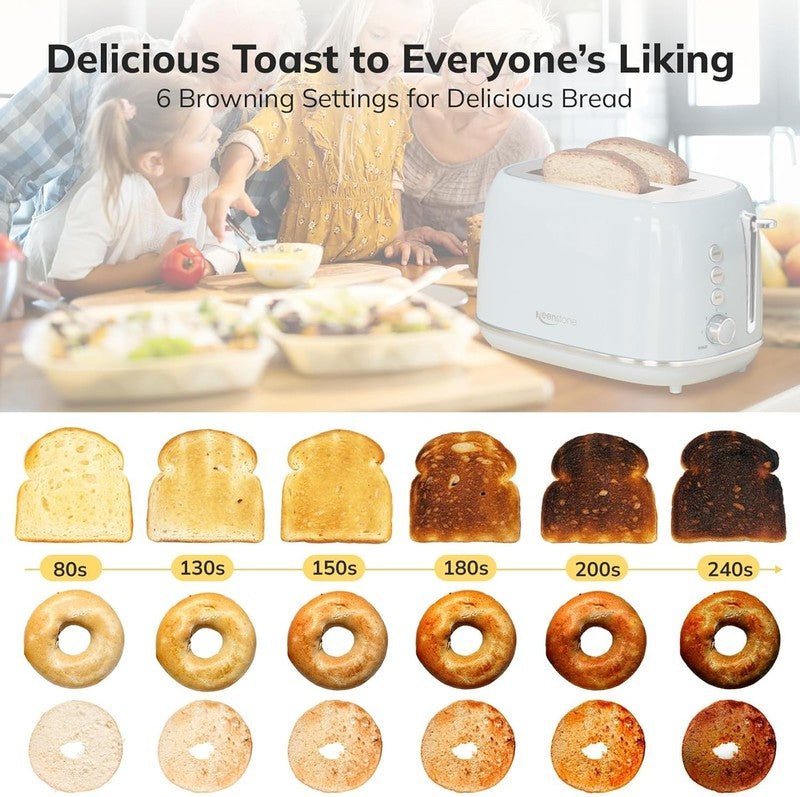 Retro 2 Slice Toaster Blue - Wide Slot, 6 Shade, Bagel, Defrost, Crumb Tray2