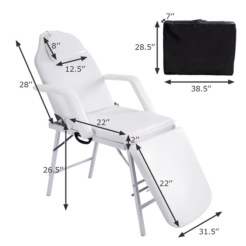 Costway Portable Tattoo Parlor Spa Salon Facial Bed Beauty Massage Table Chair7