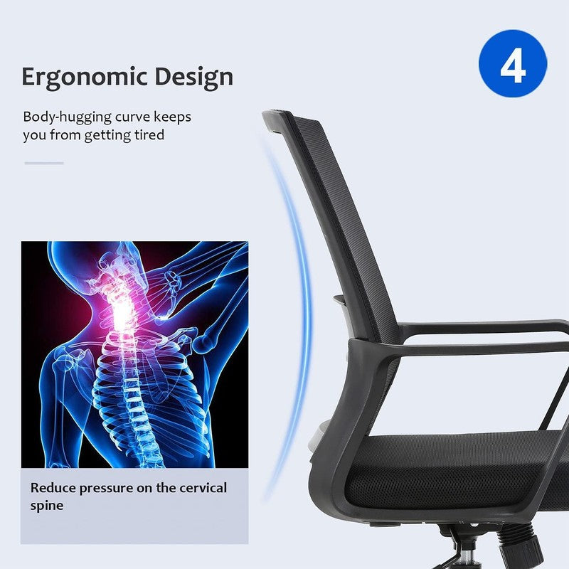 Office Chair Ergonomic Desk Chair Mid Back Mesh Computer Chair Lumbar Support Co5