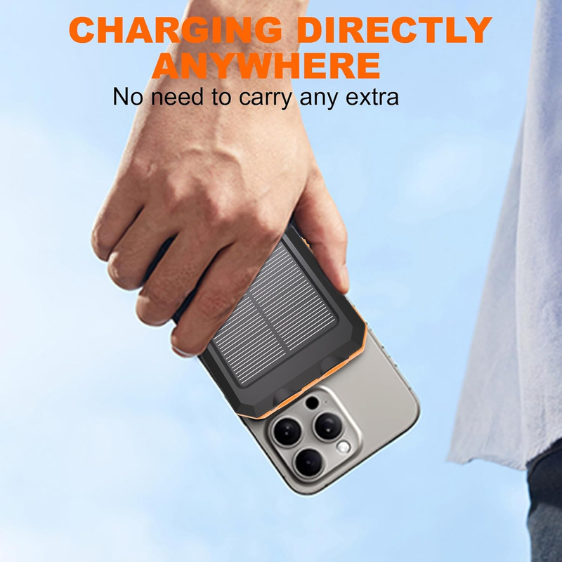 20000mAh Solar Power Bank 4 Cables USB-C Waterproof Dual Flashlight Camping8