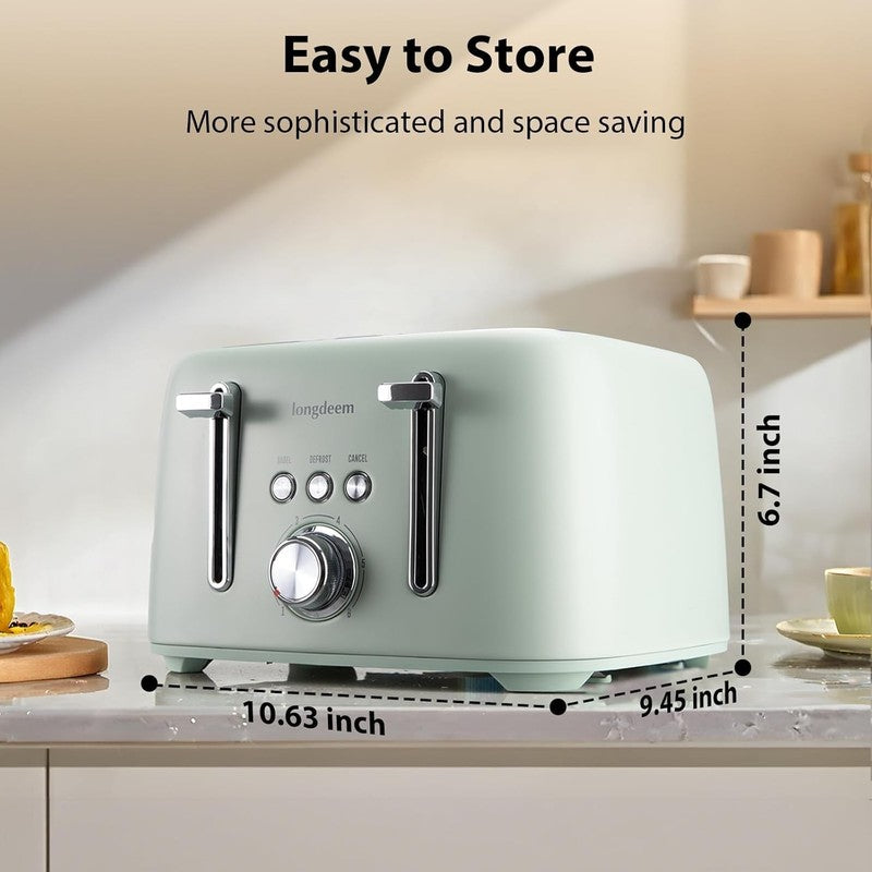 4 Slice Stainless Steel Toaster Extra Wide Slots High Lift 6 Family Kitchen2