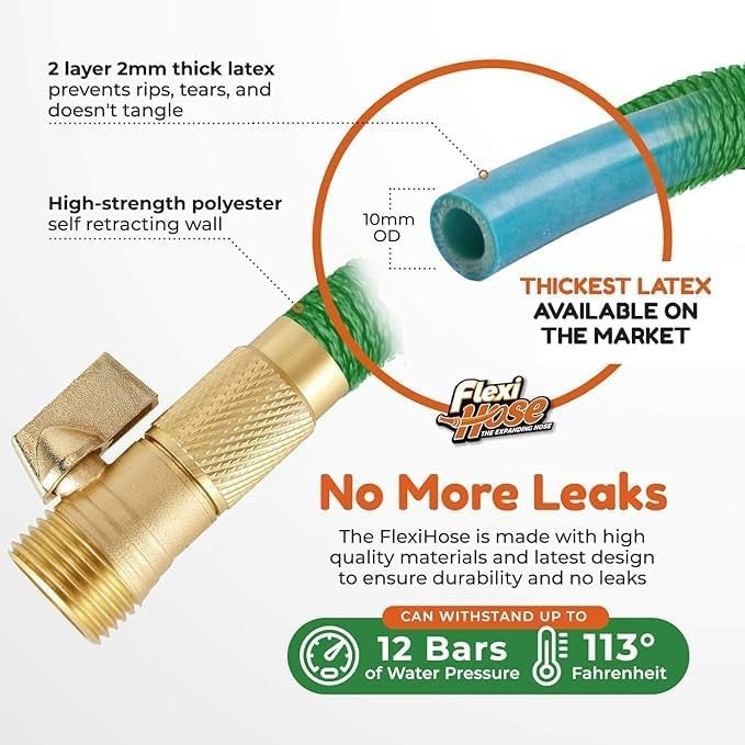 with 8 Function Nozzle, 50FT   Lightweight Expandable Garden Hose, No Kink Flexi3