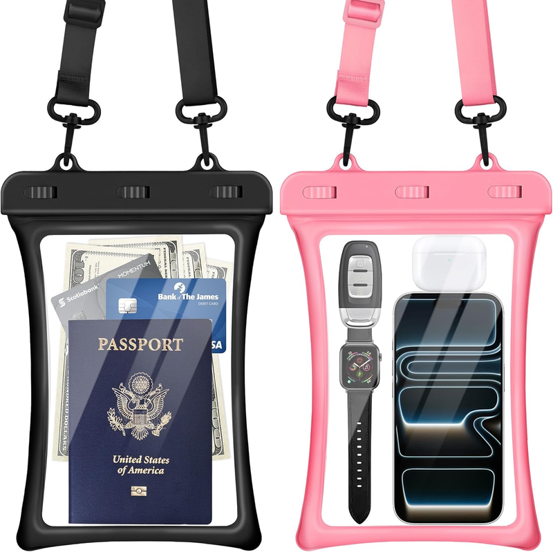 Floatable Phone Pouch 2 Pack Waterproof IPX8 Travel Beach Bag9