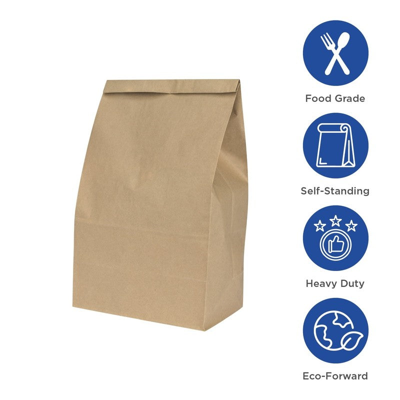 Brown Paper Bags, 8 Lb, 1,000 Ct – Kraft Grocery, Lunch, and Takeout Bags, Bulk 1