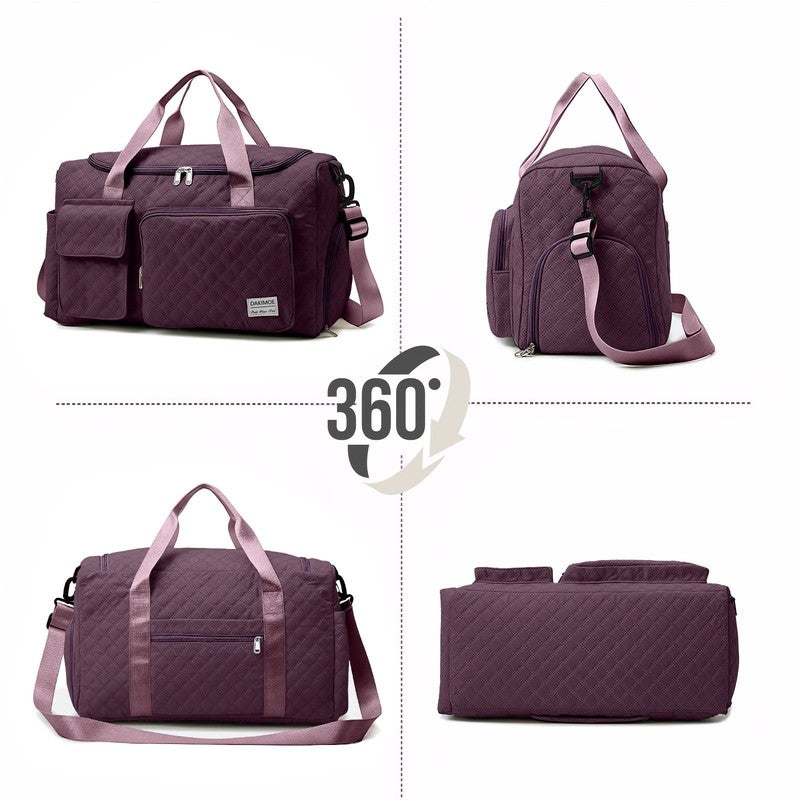 Waterproof Weekender Gym Duffel Bag Shoe Compartment Rose7