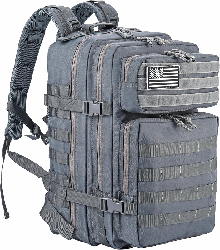 Military 45L Tactical Backpack Grey MOLLE Assault Pack Travel Bag3