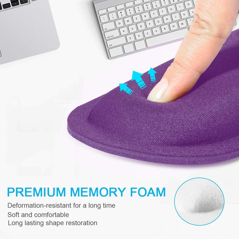 Mouse Pad with Wrist Support Ergonomic Non-Slip Waterproof Purple2