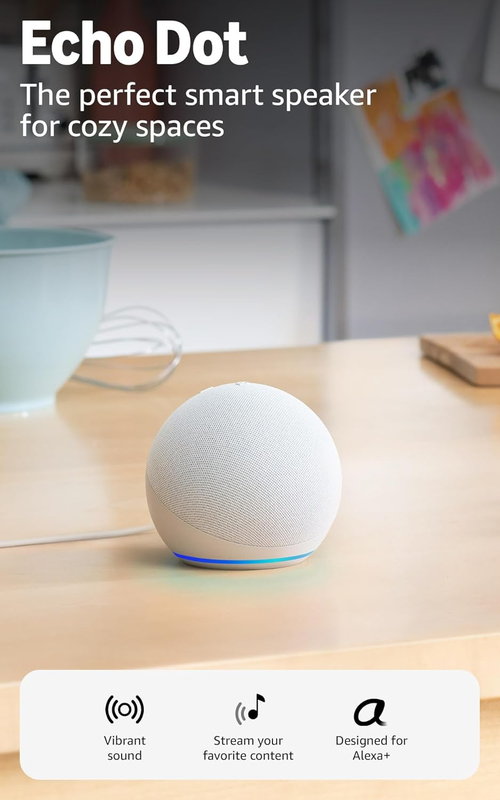 Echo Dot Alexa Smart Speaker Vibrant Sound Bedroom Office Glacier White10