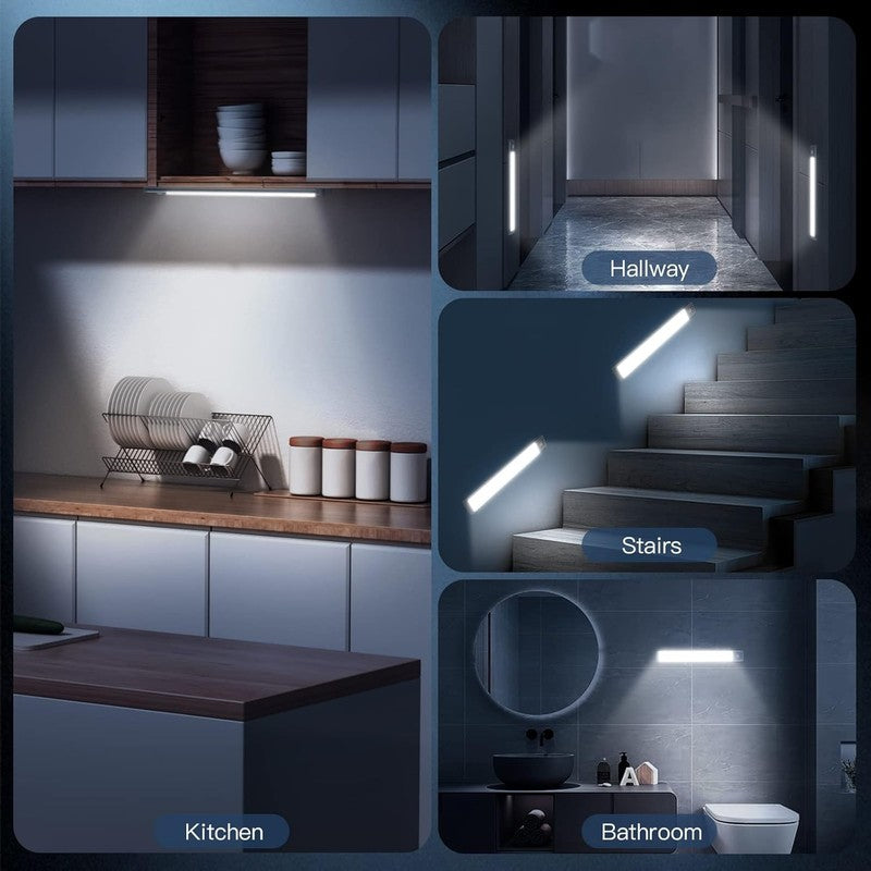 10Inch under Cabinet Lighting, 2 Pack Rechargeable Motion Sensor Light Indoor, 56