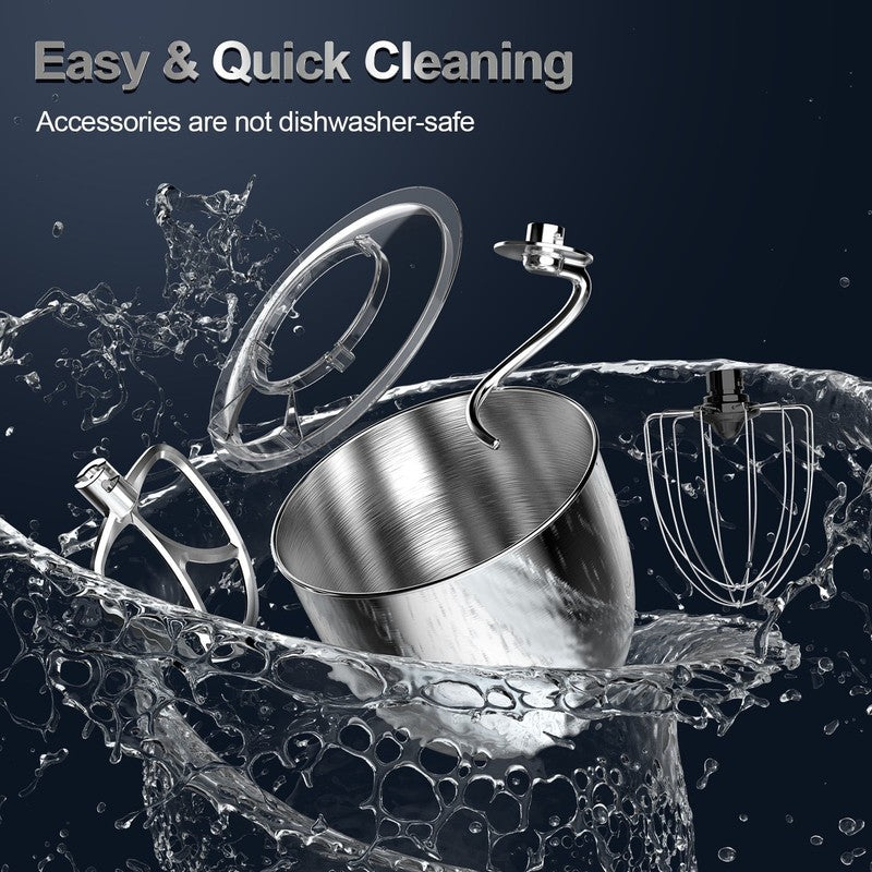 6.5QT Stand Mixer 10+ Speed Kitchen Electric Mixer Dough Hook Whisk Beater Bowl3