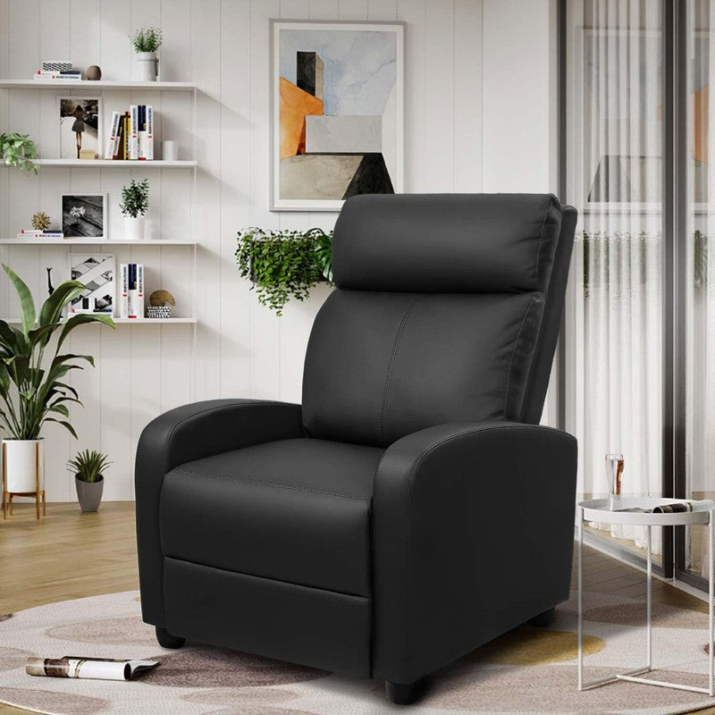 Modern Black Massage Recliner Chair with Padded Cushion for Home Theater8