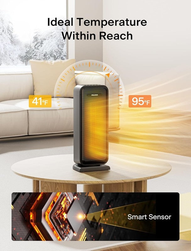 1500W Electric Space Heater for Indoor Use with Thermostat, Oscillation and Remo6