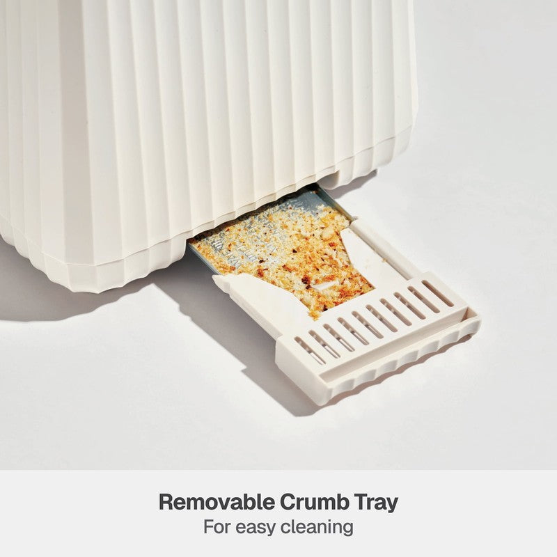 2 Slice Toaster Extra Wide Slots Slide Out Removable Crumb Tray Sand White7