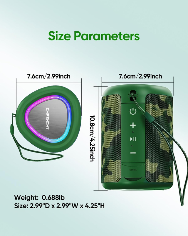 Portable Bluetooth Speaker BT 5.3 IPX5 Waterproof TWS Outdoor Camping8
