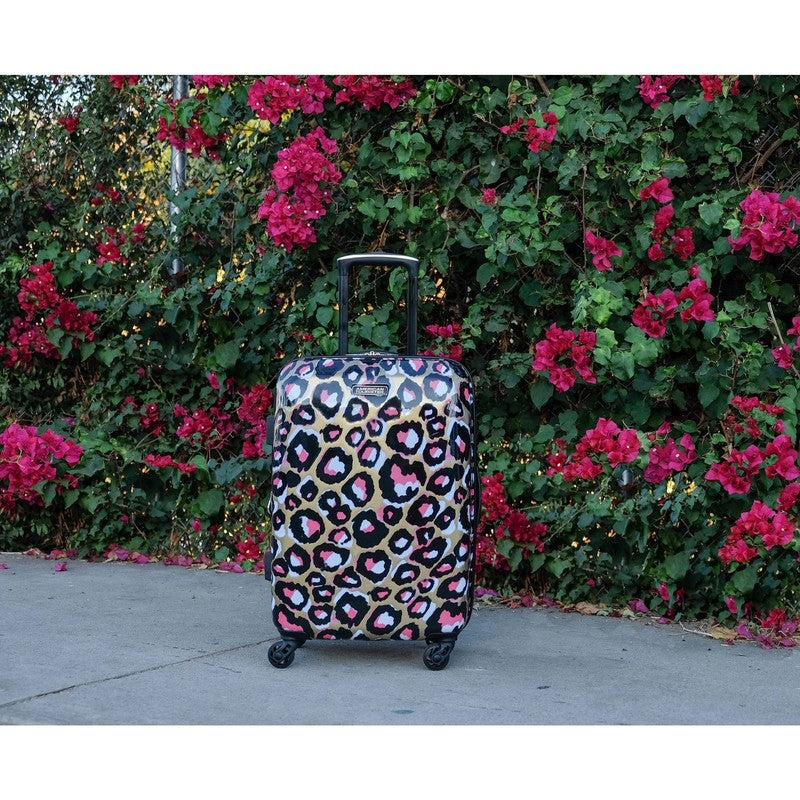 Arabella Hardside Carry on Luggage with Spinner Wheels   Leopard Gold11